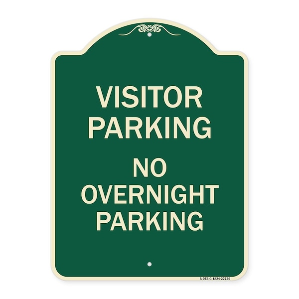 Visitor Parking Visitor Parking No Overnight Parking Heavy-Gauge Alum Sign, 24" x 18", G-1824-22726
